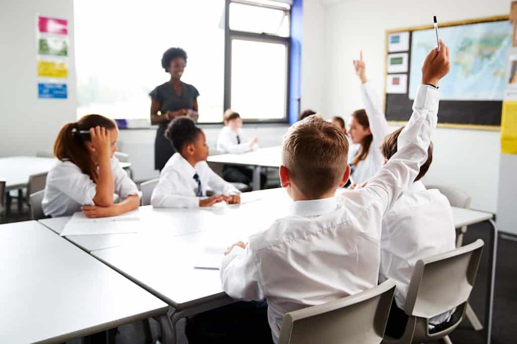 School children in classroom