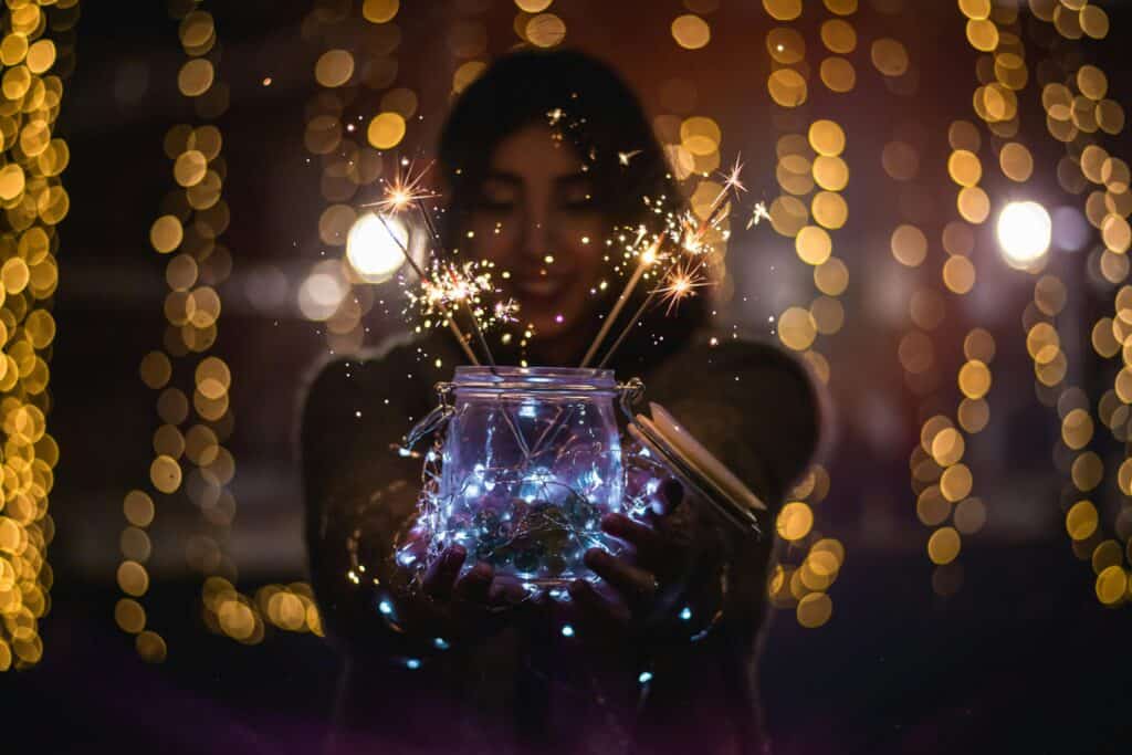 An image of sparkling lights